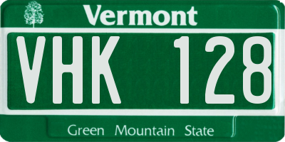 VT license plate VHK128