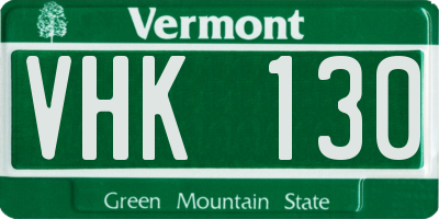 VT license plate VHK130