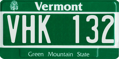 VT license plate VHK132