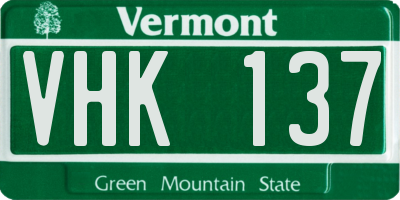VT license plate VHK137