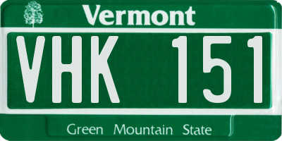 VT license plate VHK151