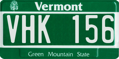 VT license plate VHK156