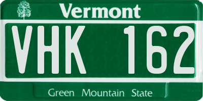 VT license plate VHK162