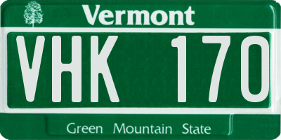 VT license plate VHK170