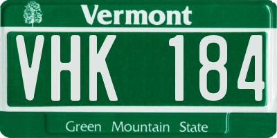 VT license plate VHK184