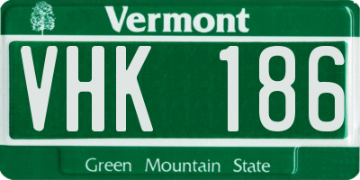 VT license plate VHK186
