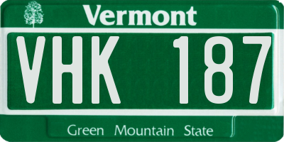 VT license plate VHK187