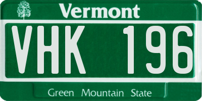 VT license plate VHK196