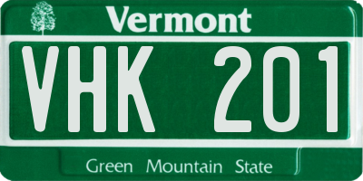 VT license plate VHK201
