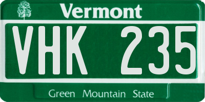 VT license plate VHK235