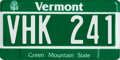 VT license plate VHK241