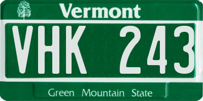 VT license plate VHK243