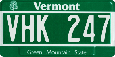 VT license plate VHK247