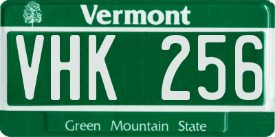 VT license plate VHK256