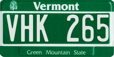 VT license plate VHK265