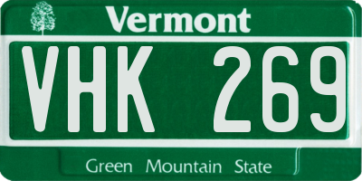 VT license plate VHK269