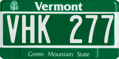 VT license plate VHK277