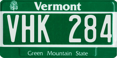 VT license plate VHK284