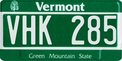 VT license plate VHK285