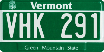 VT license plate VHK291