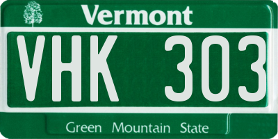 VT license plate VHK303
