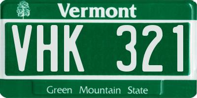 VT license plate VHK321