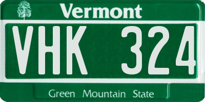 VT license plate VHK324