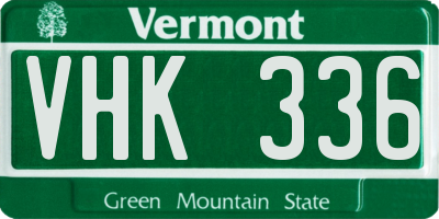 VT license plate VHK336