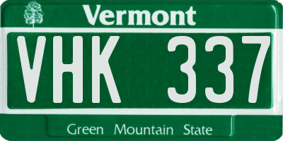 VT license plate VHK337