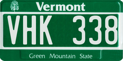 VT license plate VHK338