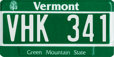 VT license plate VHK341