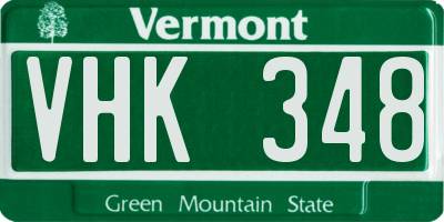 VT license plate VHK348