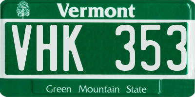 VT license plate VHK353