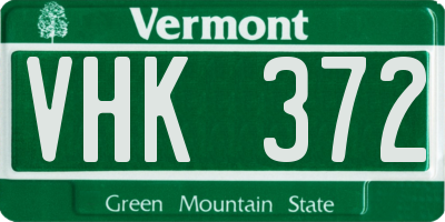 VT license plate VHK372