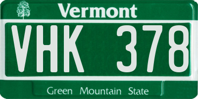 VT license plate VHK378