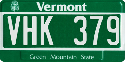 VT license plate VHK379