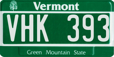VT license plate VHK393