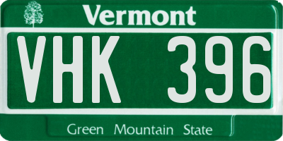 VT license plate VHK396