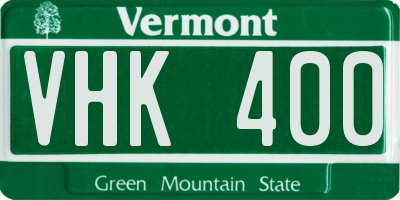 VT license plate VHK400