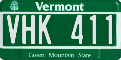 VT license plate VHK411