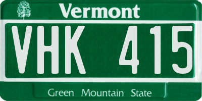VT license plate VHK415