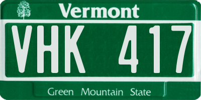VT license plate VHK417