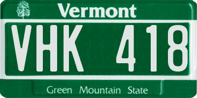 VT license plate VHK418
