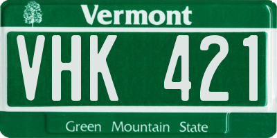 VT license plate VHK421