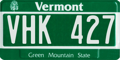 VT license plate VHK427
