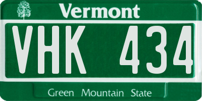 VT license plate VHK434
