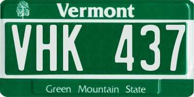 VT license plate VHK437