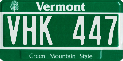 VT license plate VHK447
