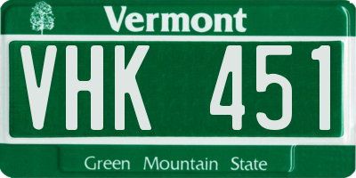 VT license plate VHK451