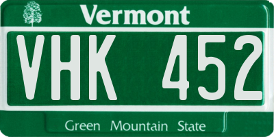 VT license plate VHK452